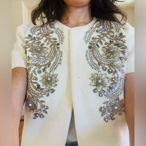 Derek Lam Beaded Short Sleeve Jacket